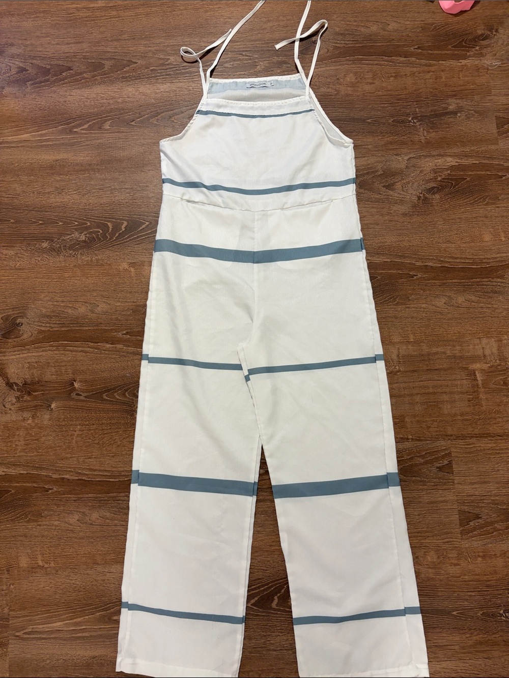 MISSLOOK White and Blue Stripe Kids One-Piece Romper